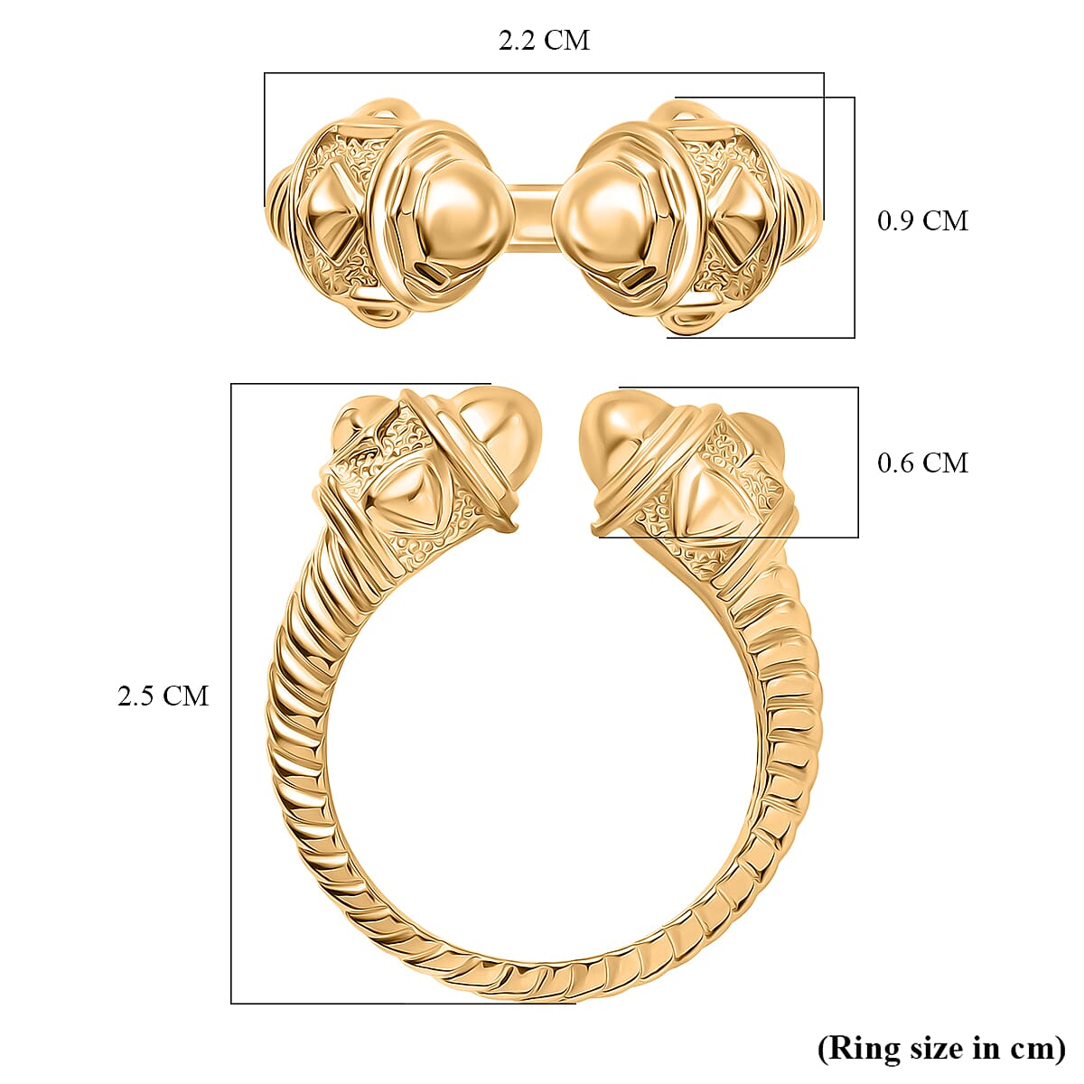 Treasure Of Siam - D'joy 18K Yellow Gold Plated Sterling Silver Ring