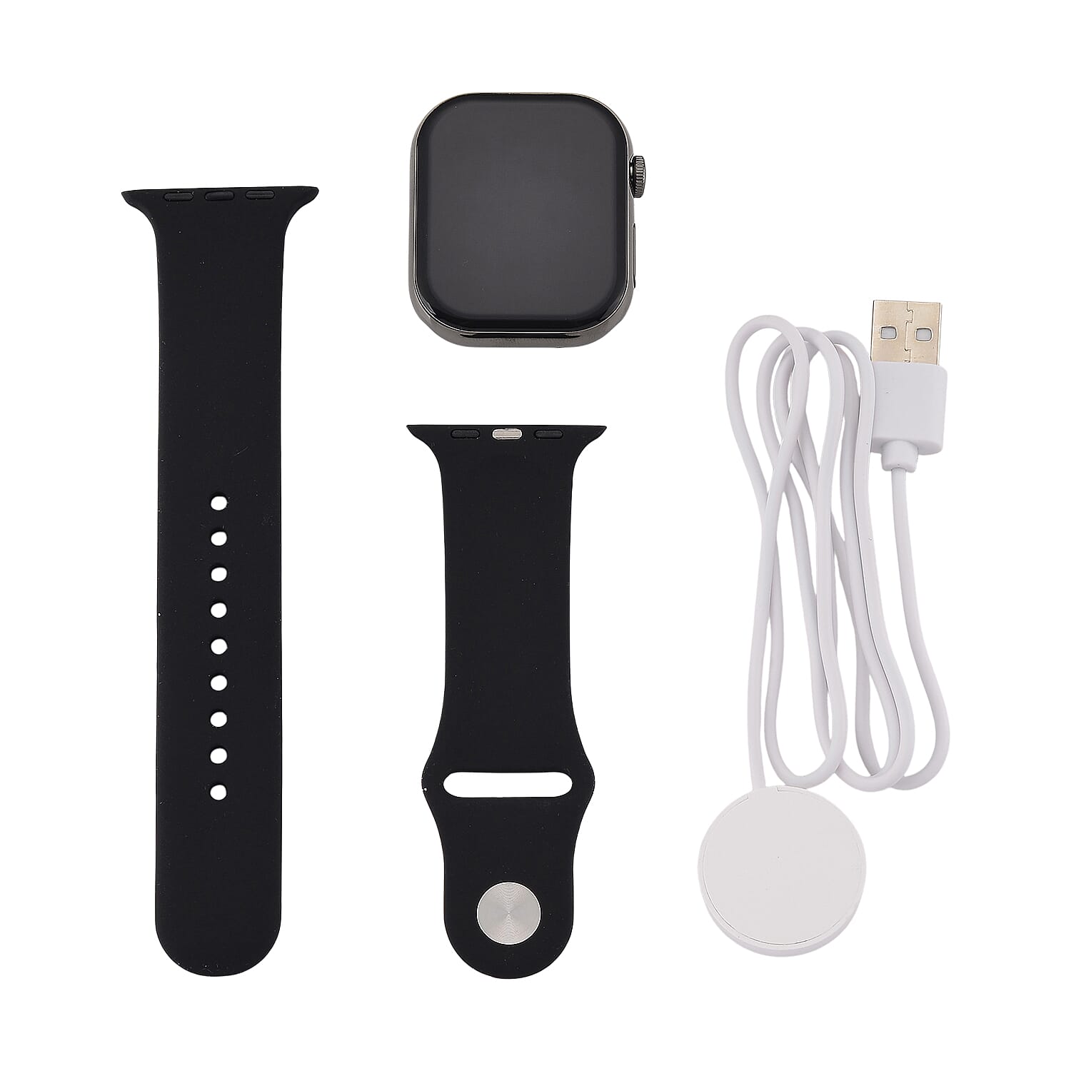 HW X PRO Smartwatch 2.01 inch TFT Display, IP67 Waterproof, Wireless Charging, Health Monitor, Bluetooth 5.2 for Men - Women with Black Silicone Strap