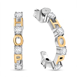 0.6 Ct. Moissanite Half Hoop earring in Sterling Silver Sterling Silver