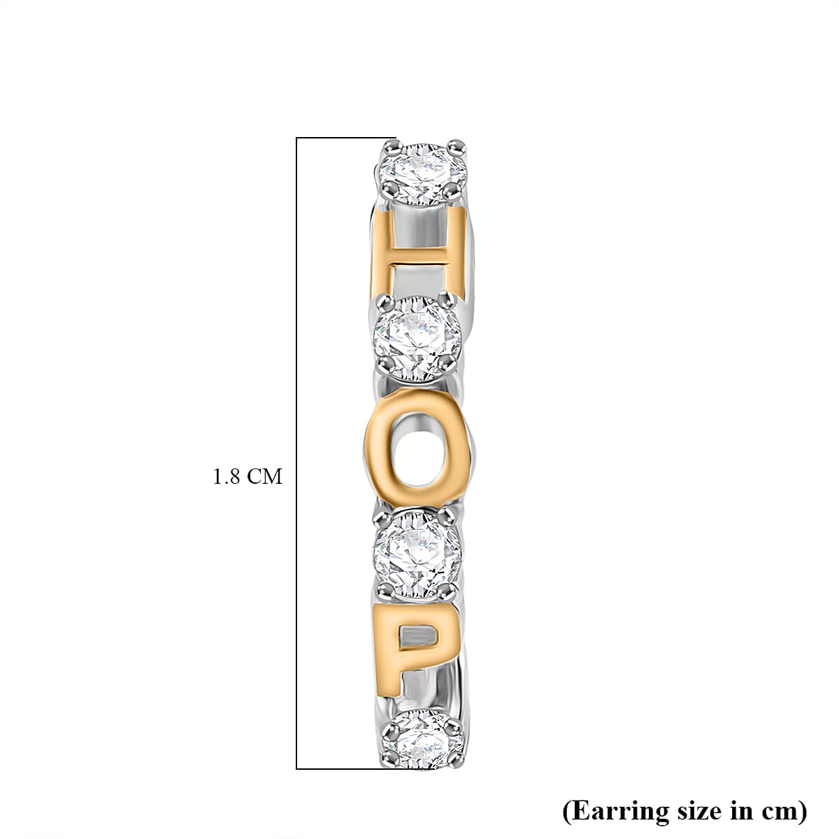 D’joy Moissanite J Hoop Half Hoop Earring Sterling Silver  0.600  Ct.