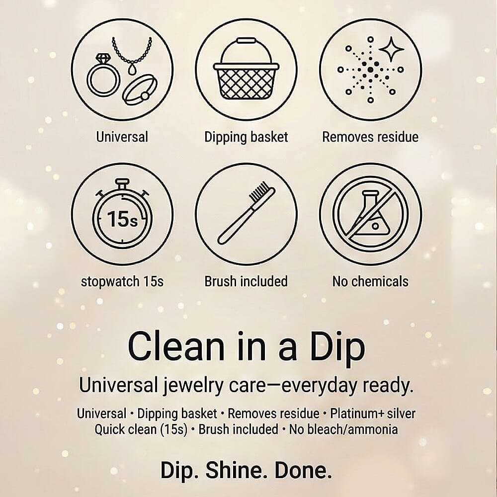 The Ultimate Care for Jewellery Collectors - Universal Eco-Friendly Non Toxic - Natural Jewelry Cleaner - Diamond Shine Formula (250 ml)