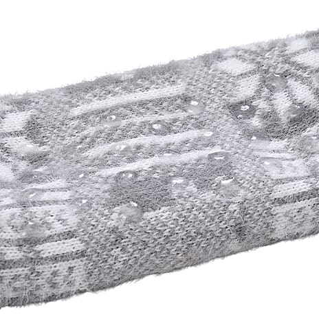 Snowflake Pattern Thick Warm Sherpa Socks - Grey