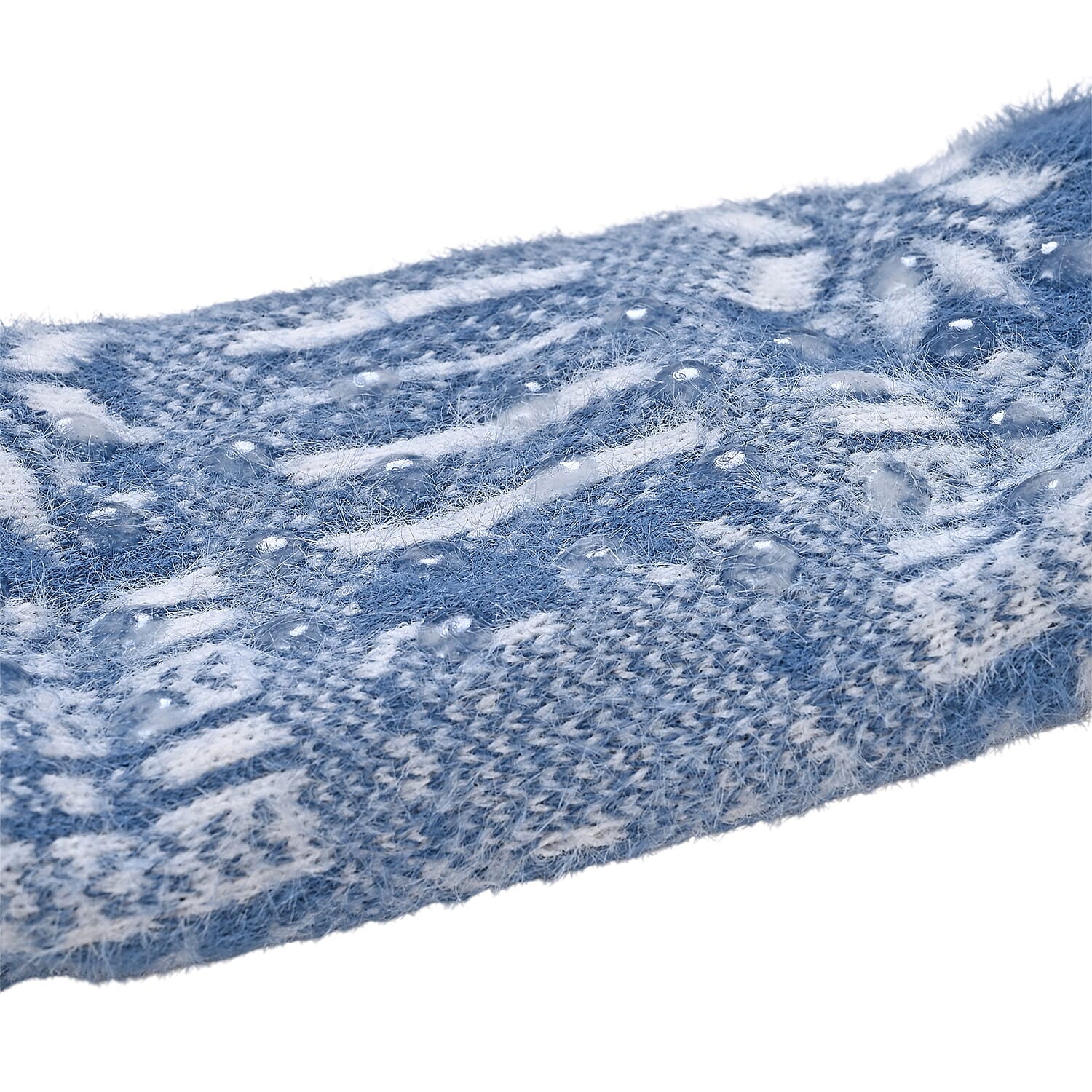 Christmas Snowman Design Warm Sherpa Socks - Blue