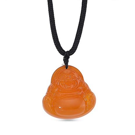Laughing Buddha Amber  Necklace (Size - 28 Adjustable) with Adjustable Cord Necklace 10.70 Ct.