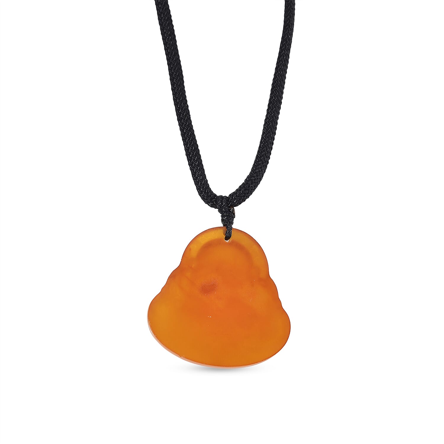 Laughing Buddha Amber  Necklace (Size - 28 Adjustable) with Adjustable Cord Necklace 10.70 Ct.