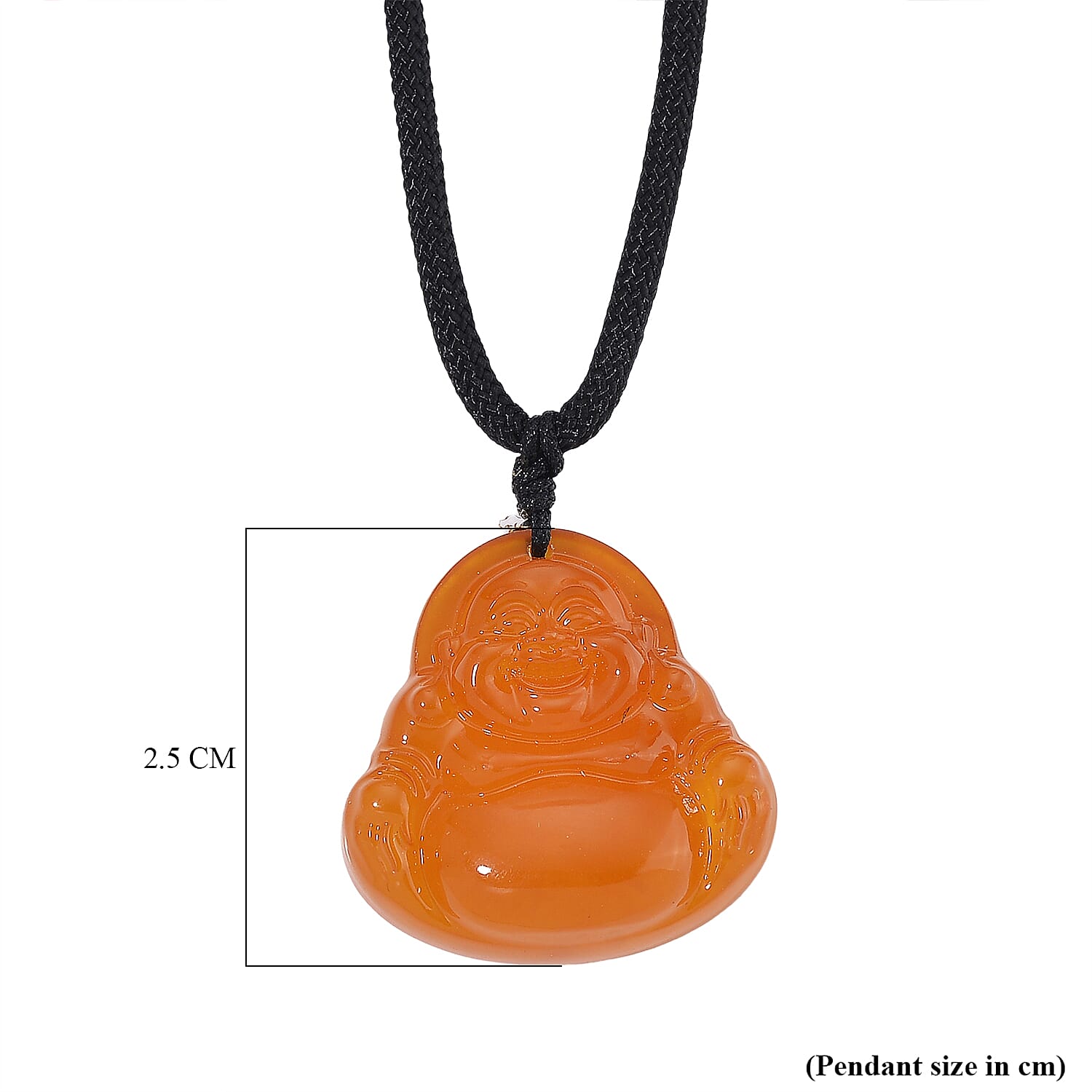 Laughing Buddha Amber  Necklace (Size - 28 Adjustable) with Adjustable Cord Necklace 10.70 Ct.