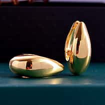 EverTrue J Hoop Half Hoop Earring in Yellow Gold Plated