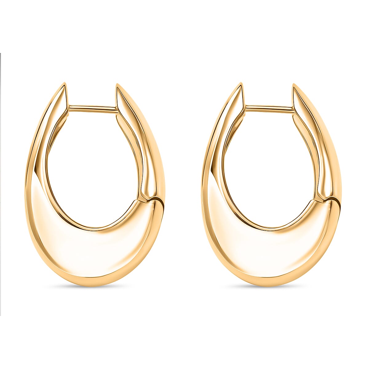 EverTrue J Hoop Half Hoop Earring in Yellow Gold Plated