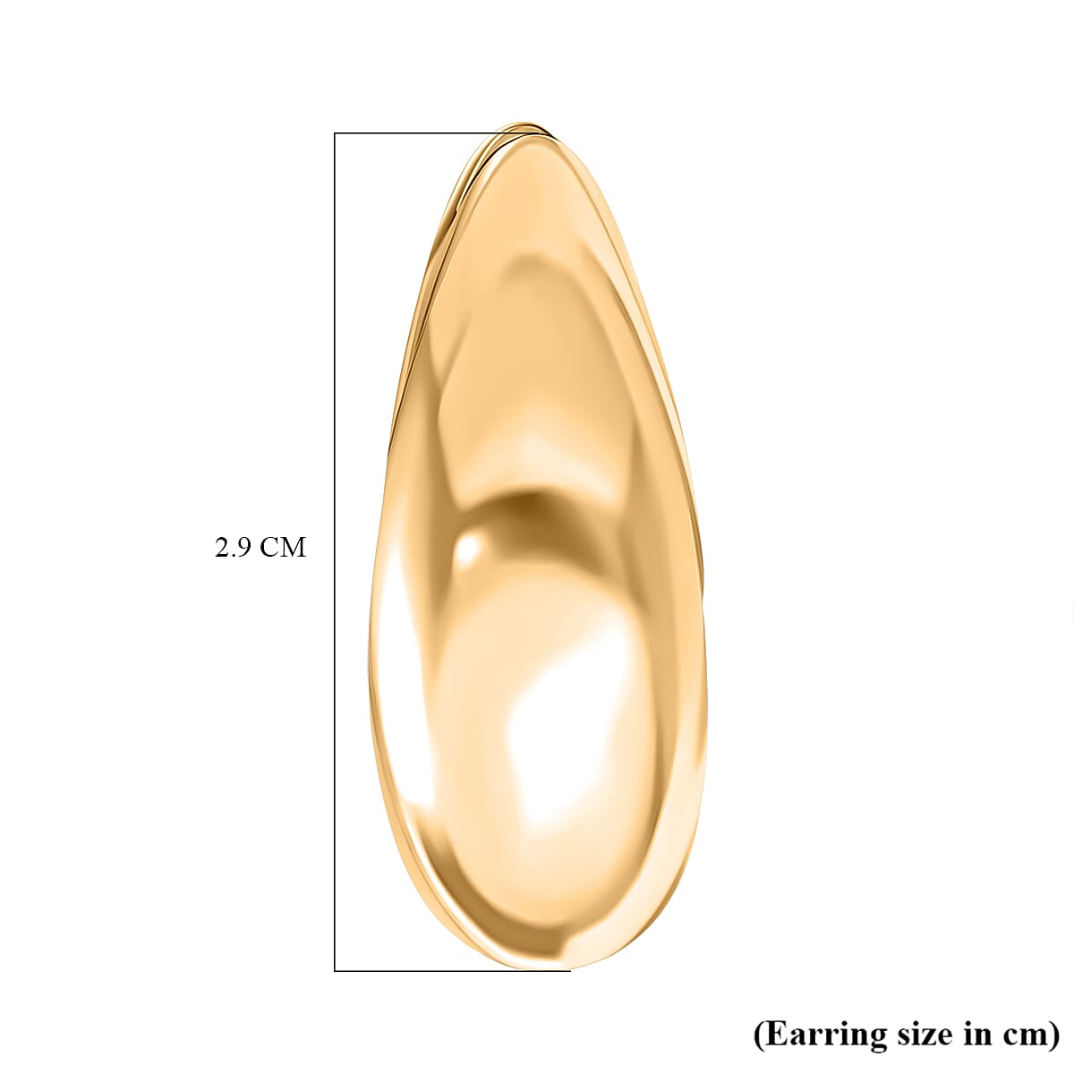 EverTrue J Hoop Half Hoop Earring in Yellow Gold Plated