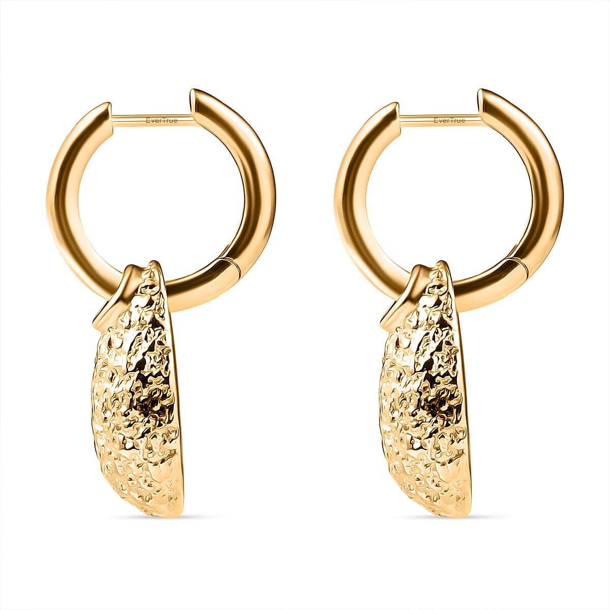 Designer Closeout - Textured Drop Earrings With Hoop Clasp