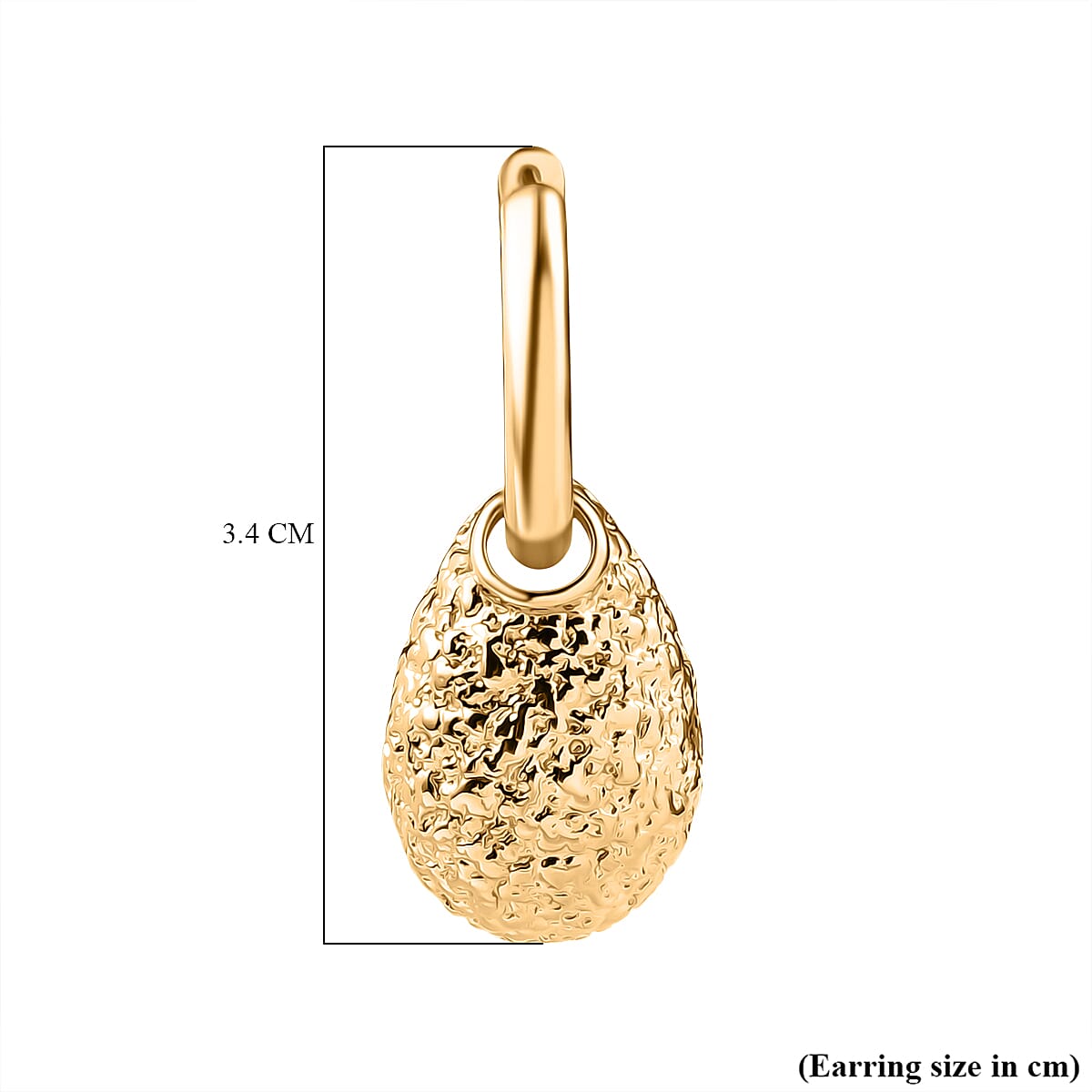 Designer Closeout - Textured Drop Earrings With Hoop Clasp