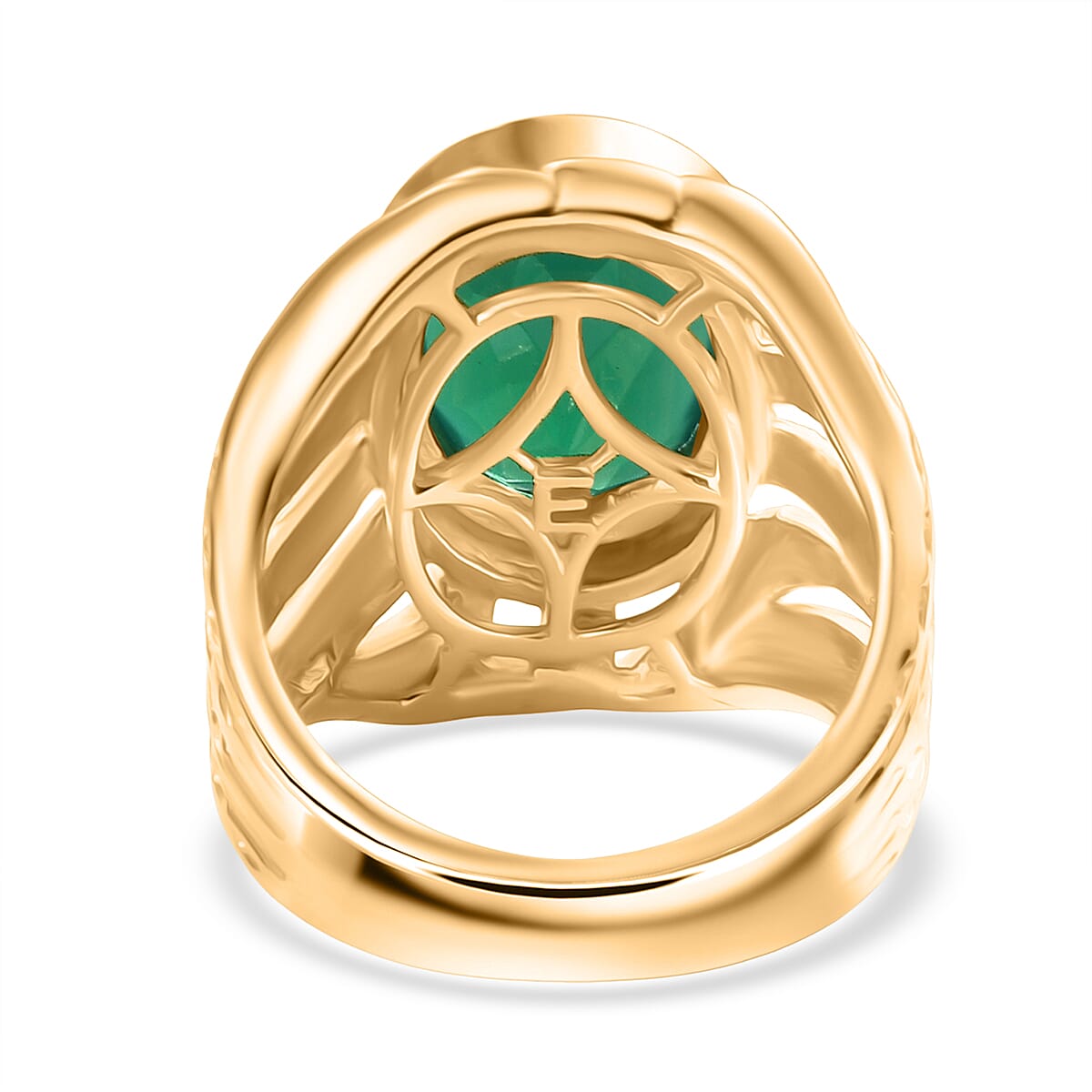 Ever True Verde Onyx Solitaire Ring in Yellow Gold Plating 4.79 Ct. Ever True Verde Onyx Solitaire Ring in Yellow Gold Plating 4.79 Ct.