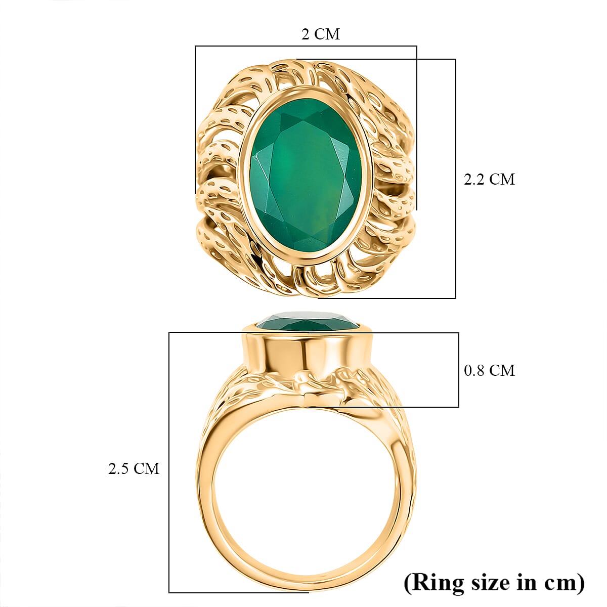 Ever True Verde Onyx Solitaire Ring in Yellow Gold Plating 4.79 Ct. Ever True Verde Onyx Solitaire Ring in Yellow Gold Plating 4.79 Ct.