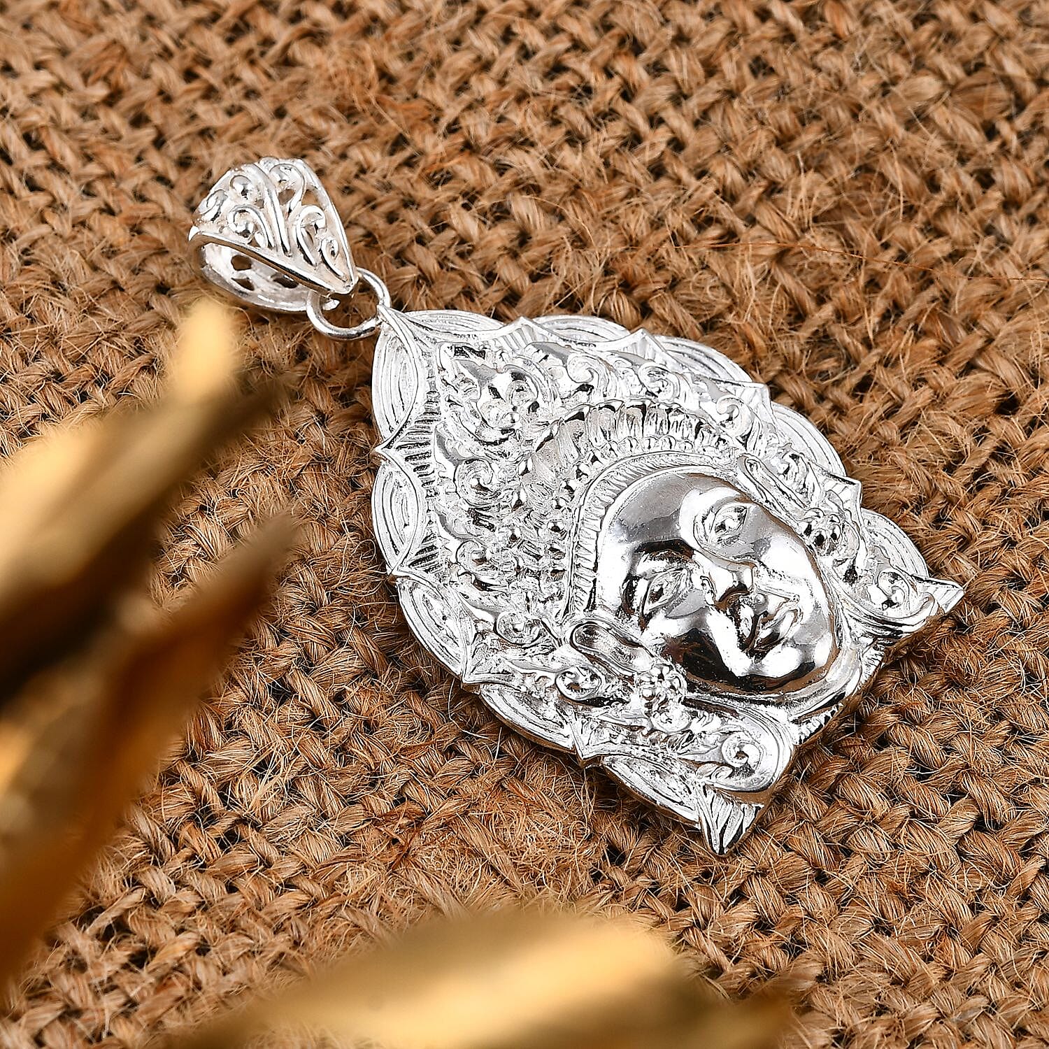 Royal Bali Collection Sterling Silver Goddess Pendant, Silver Wt. 9.70 Gms.