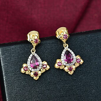 https://tjcuk.sirv.com/Products/82/1/8216197/D-joy-Rhodolite-Garnet-White-Zircon-Dangling-Earring-in-18K-YG-Plating_8216197_1.jpg?w=342&h=342
