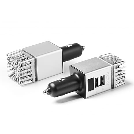 Technaxx Car Air Purifier for 12-24V Cigarette Lighter with 2x USB - Silver
