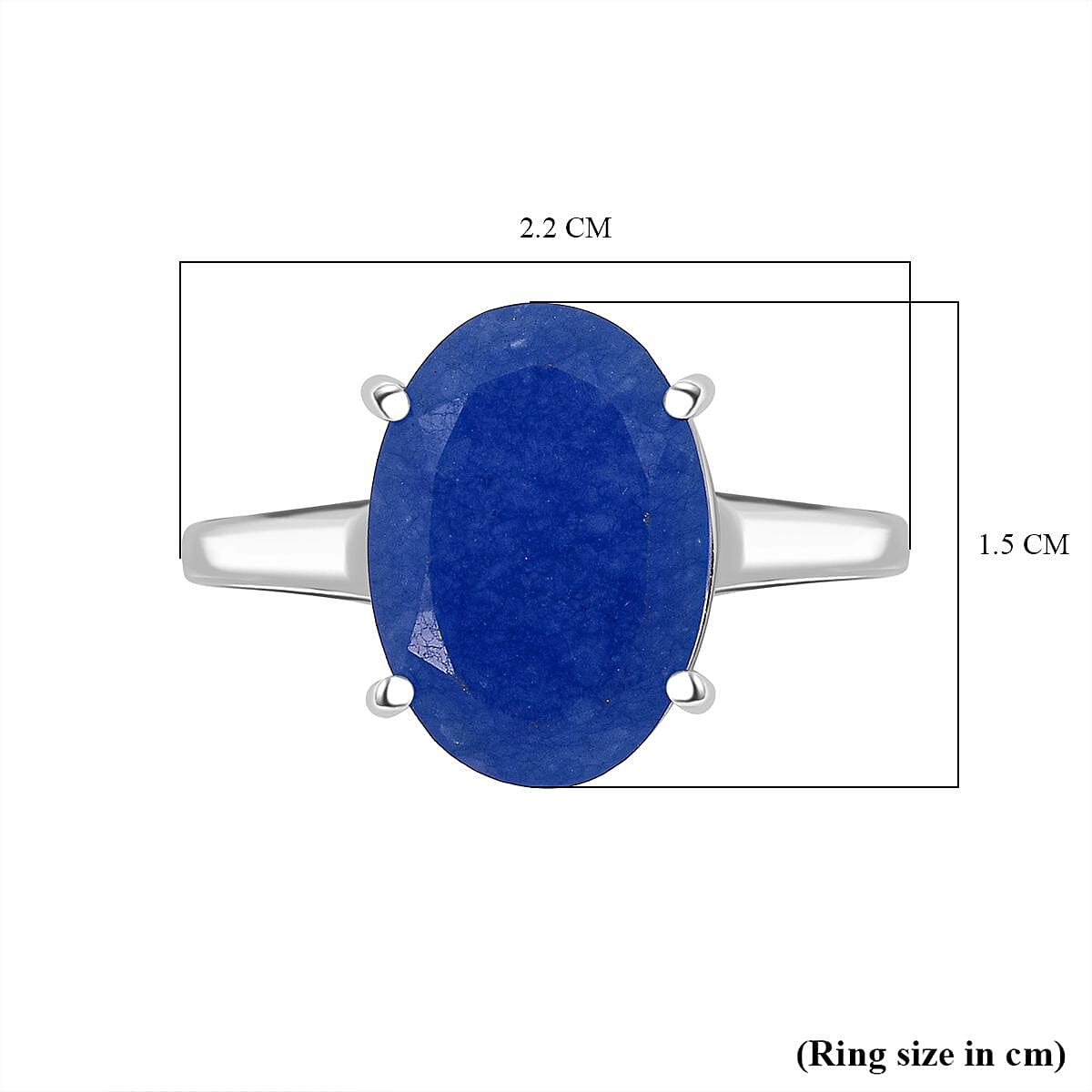 Close Out Deal - Blue Jade Ring in Rhodium Overlay Sterling Silver 5.15 Ct.