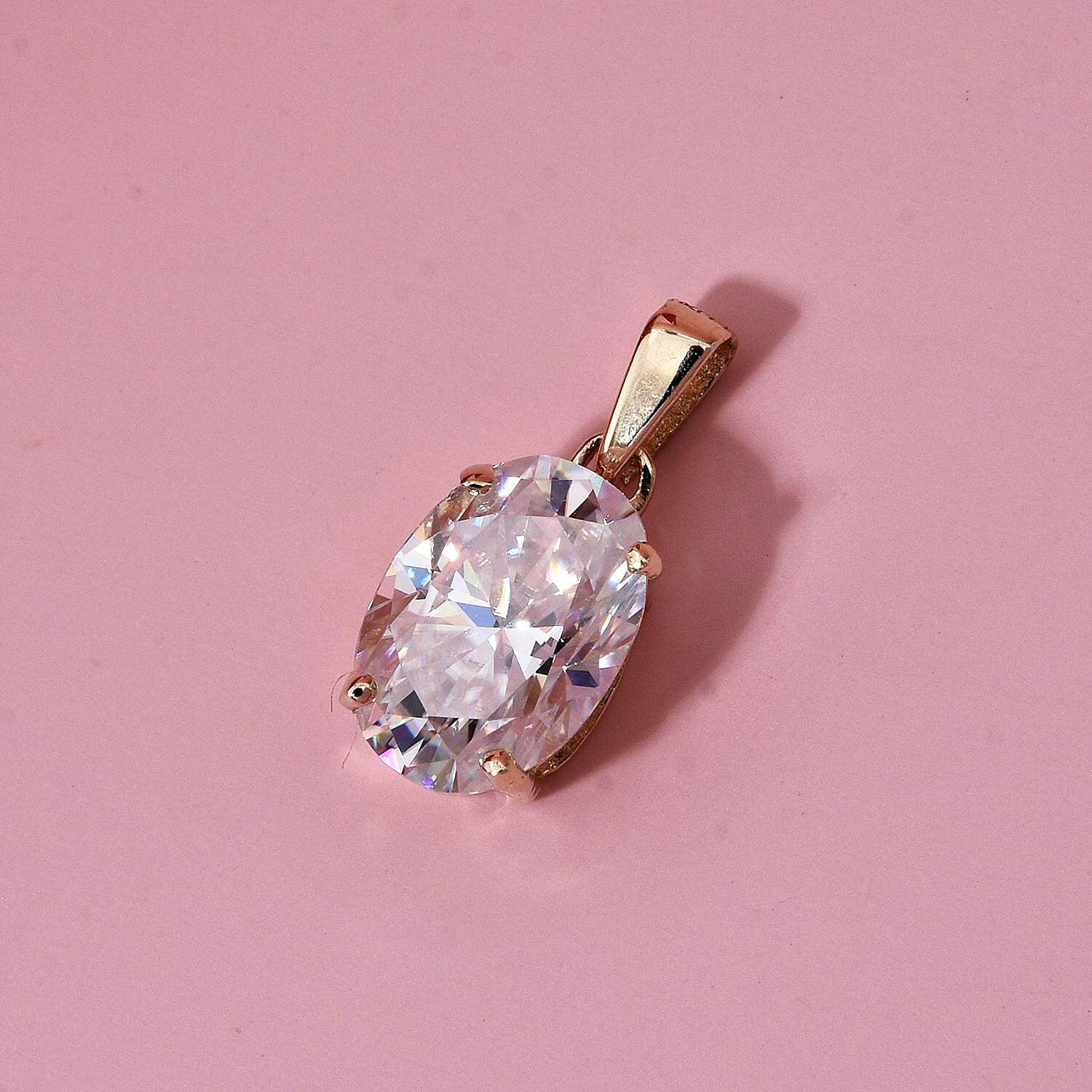One Time Deal - 9K Yellow Gold Moissanite Pendant