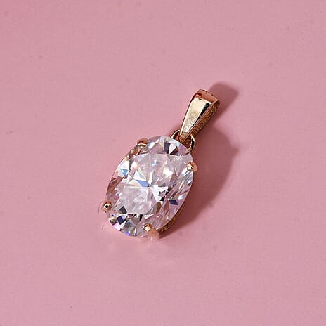 One Time Deal - 9K Yellow Gold Moissanite Pendant