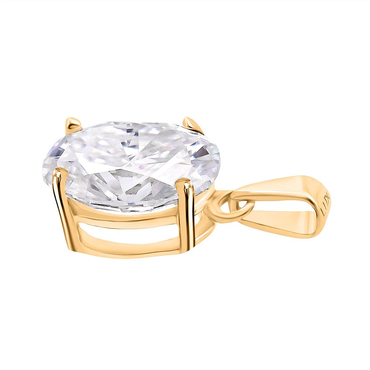 One Time Deal - 9K Yellow Gold Moissanite Pendant