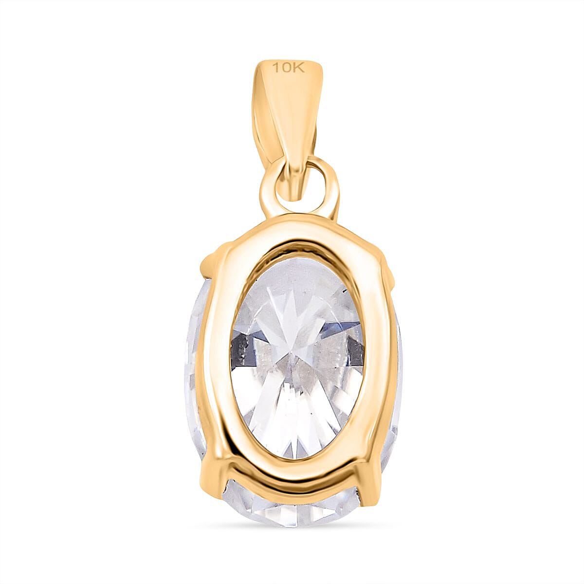 One Time Deal - 9K Yellow Gold Moissanite Pendant