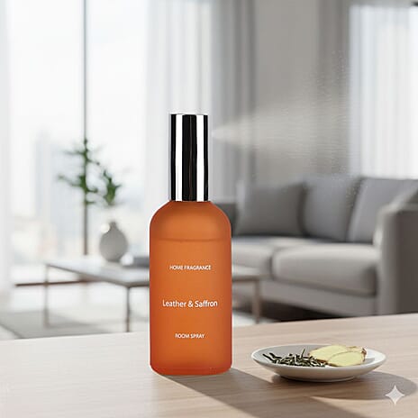 Leather - Saffron Fragrance Room Spray (100 ml) - Orange
