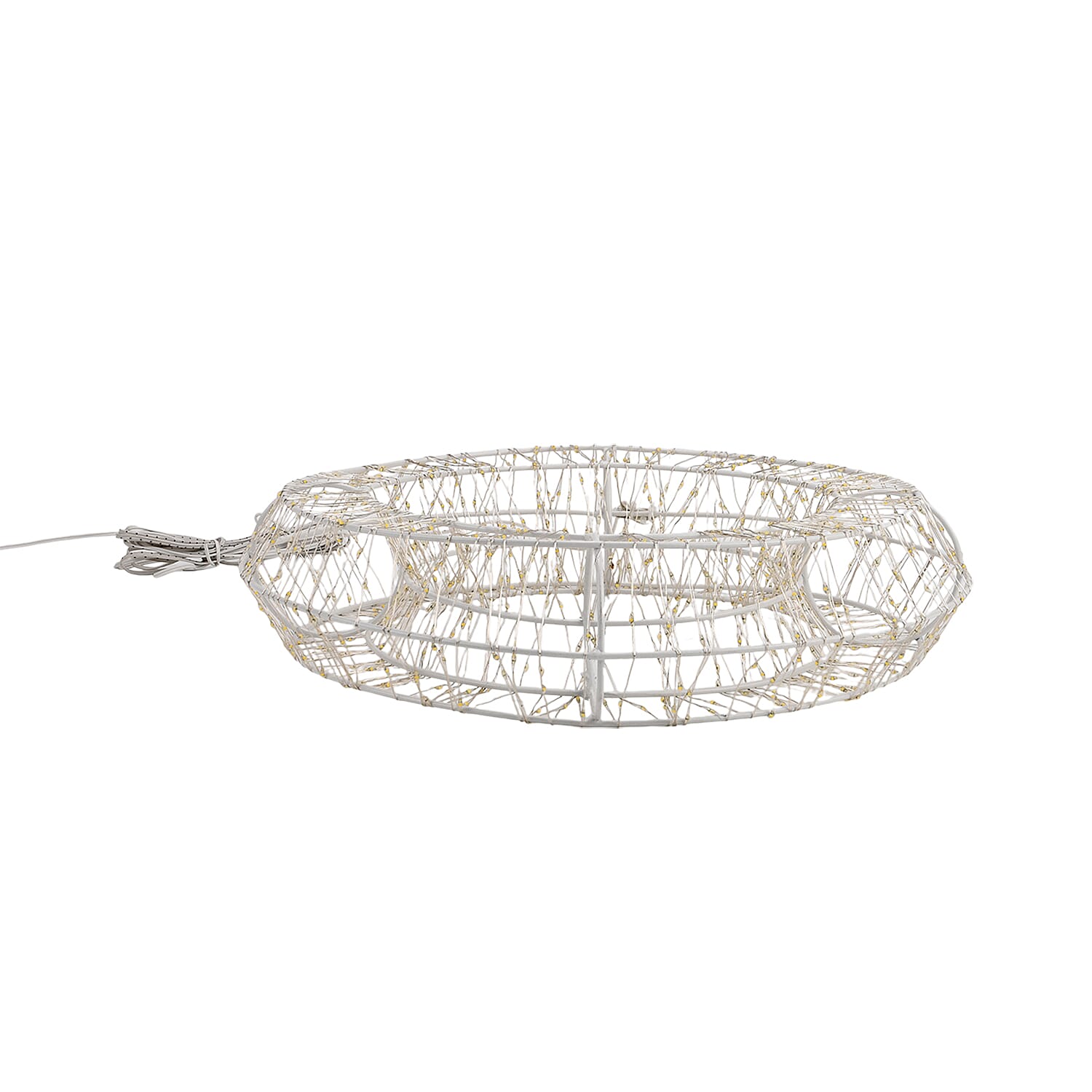 720L Warm White LED 3D Circular Christmas Light Decoration with 38cm White Iron Frame and 5m Extension Cable