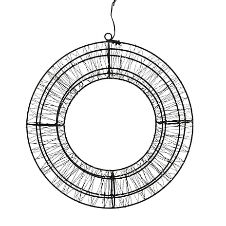 720L Warm White LED 3D Circle Christmas Light Decoration (38cm) - Indoor Hanging Ornament with Black Iron Frame