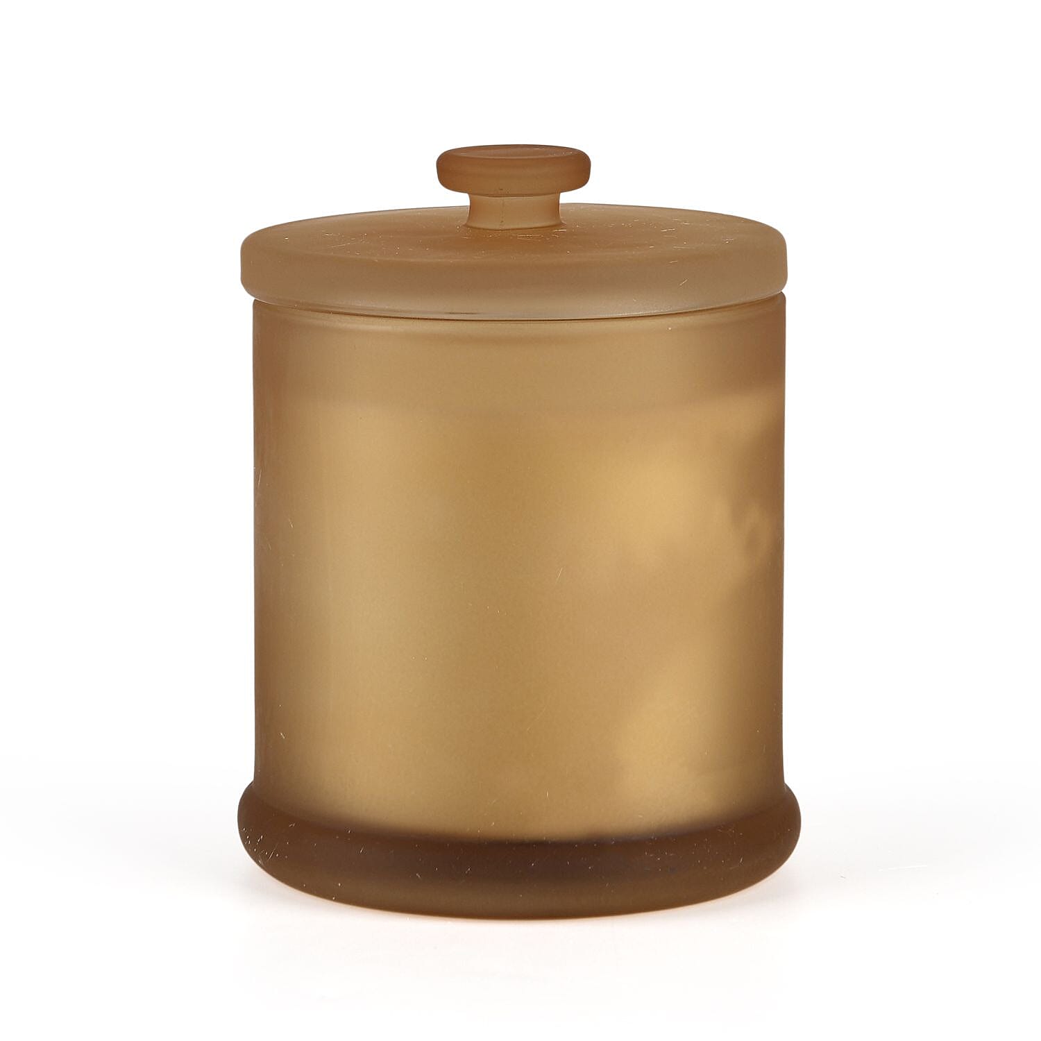 THE HOME LUXURY - Amber Vanilla Scent Glass Jar Soy Candle with Burn Time upto 55 Hours - Light Brown 370 grams