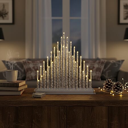 THE BESTSELLER - Bliss and Beyond 33 Warm White LED Christmas Pyramid Tube Lamp(32.3 cm) - Silver