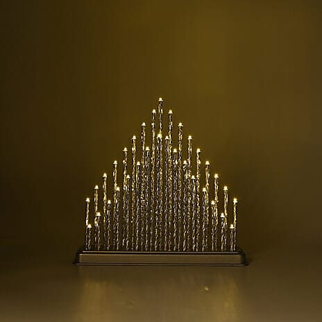THE BESTSELLER - Bliss and Beyond 33 Warm White LED Christmas Pyramid Tube Lamp(32.3 cm) - Silver