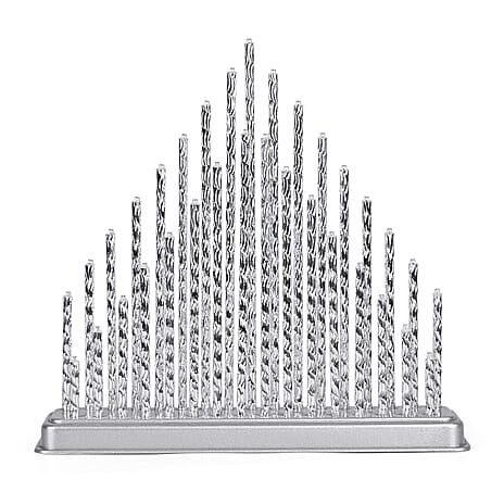 THE BESTSELLER - Bliss and Beyond 33 Warm White LED Christmas Pyramid Tube Lamp(32.3 cm) - Silver