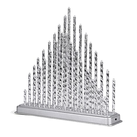 THE BESTSELLER - Bliss and Beyond 33 Warm White LED Christmas Pyramid Tube Lamp(32.3 cm) - Silver