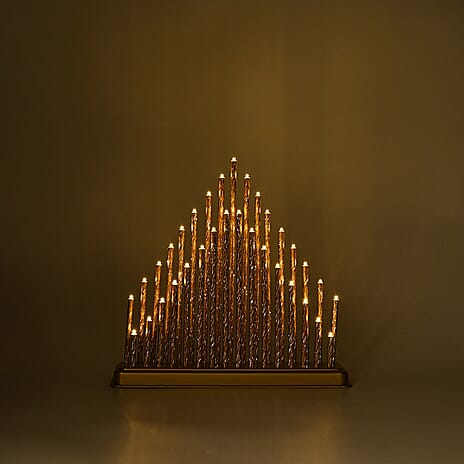THE BESTSELLER -- Bliss and Beyond 33 Warm White LED Christmas Pyramid Tube Lamp(32.3 cm) - Golden