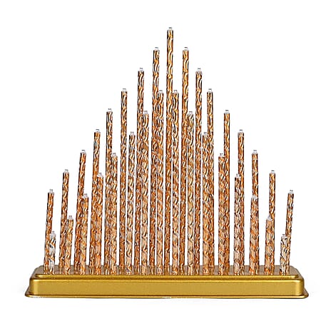 THE BESTSELLER -- Bliss and Beyond 33 Warm White LED Christmas Pyramid Tube Lamp(32.3 cm) - Golden
