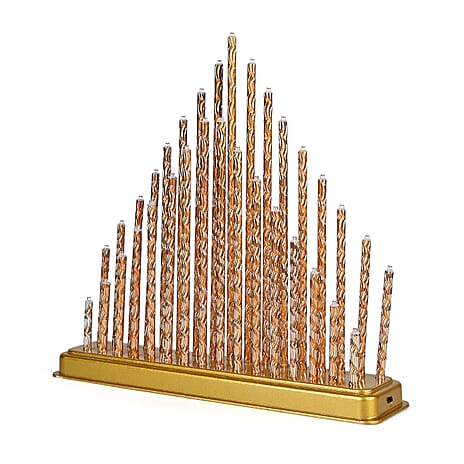 THE BESTSELLER -- Bliss and Beyond 33 Warm White LED Christmas Pyramid Tube Lamp(32.3 cm) - Golden