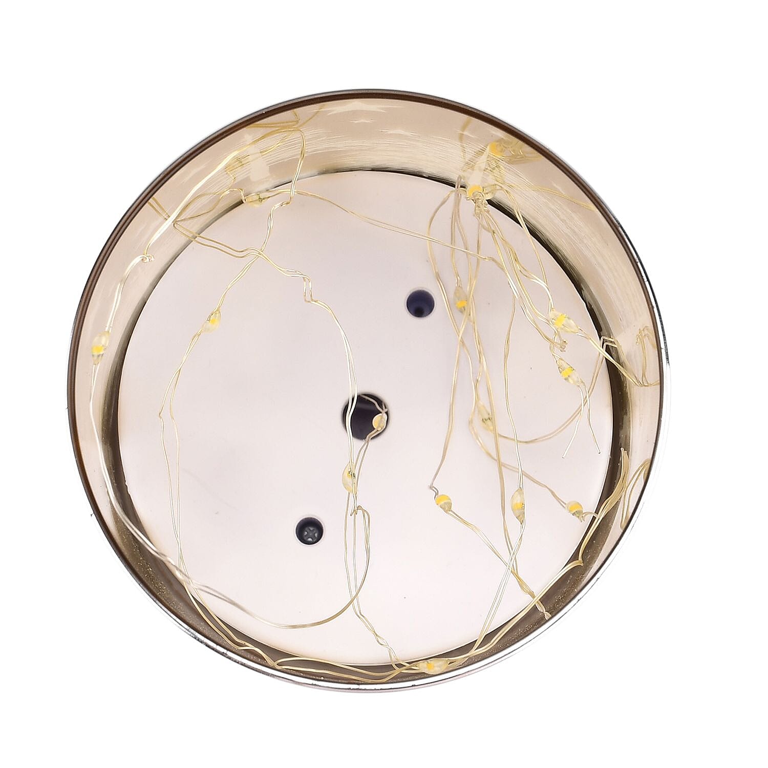 Reindeer & Pine Tree Scene Rotating LED Christmas Light Table Lamp - Silver