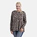 Tamsy Brushed Stretch Leopard Print Jersey Top (One Size) - Coffee