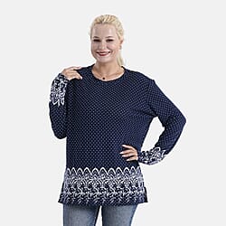 Tamsy Brushed Stretch Multi-Colour Striped Jersey Top (One Size)