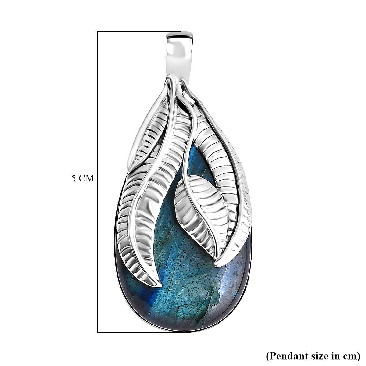 Labradorite Pendant Sterling Silver 37.00 Ct, Silver Wt. 12.26 Gms.