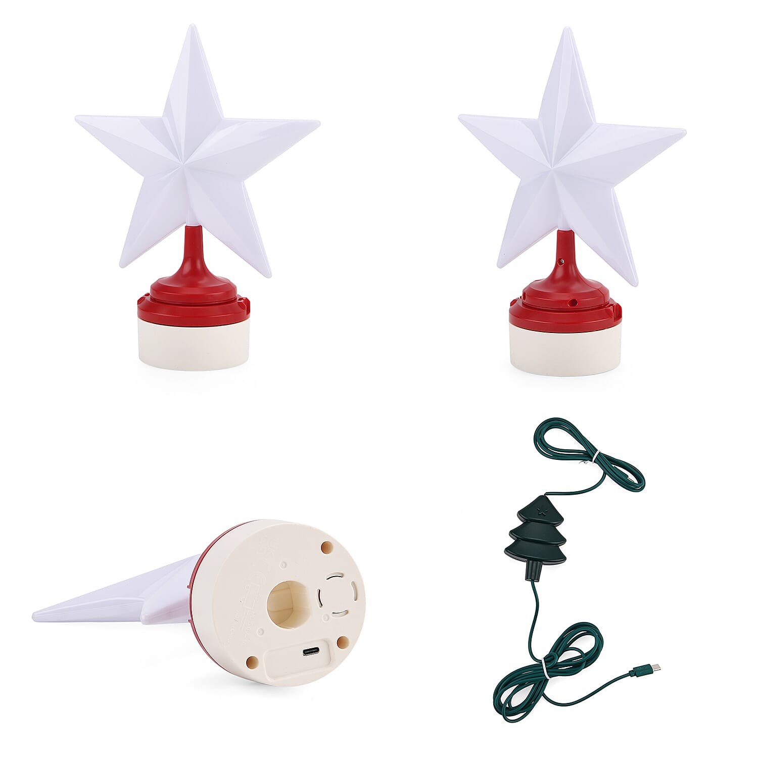 Rotating Christmas Air Balloon & Airplane Theme Music Box with Warm Lights - Red & White