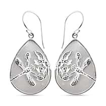 Mother Of Pearl Earring with Hook Sterling Silver, Silver Wt. 5.00 Gms.