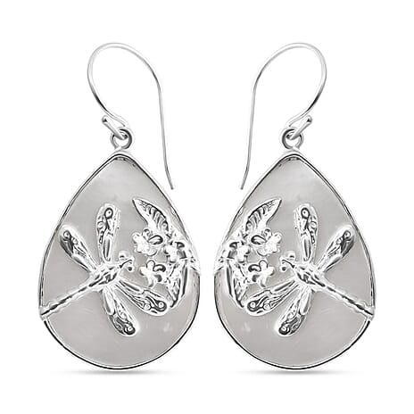 Mother Of Pearl Earring with Hook Sterling Silver, Silver Wt. 5.00 Gms.