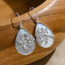 Mother Of Pearl Earring with Hook Sterling Silver, Silver Wt. 5.00 Gms.