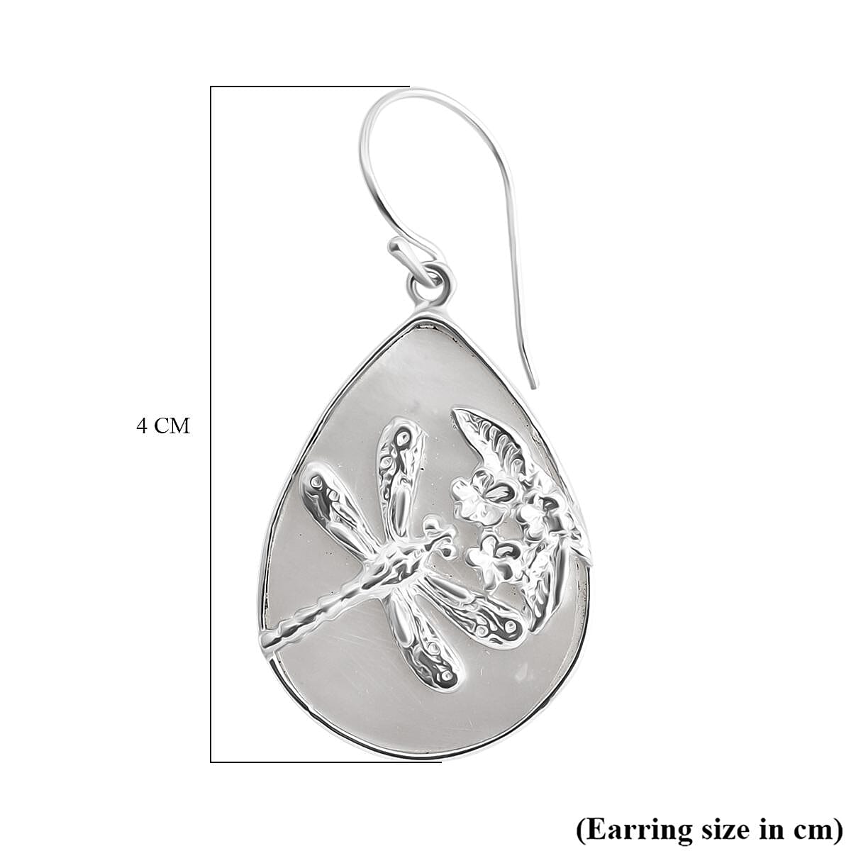 Mother Of Pearl Earring with Hook Sterling Silver, Silver Wt. 5.00 Gms.