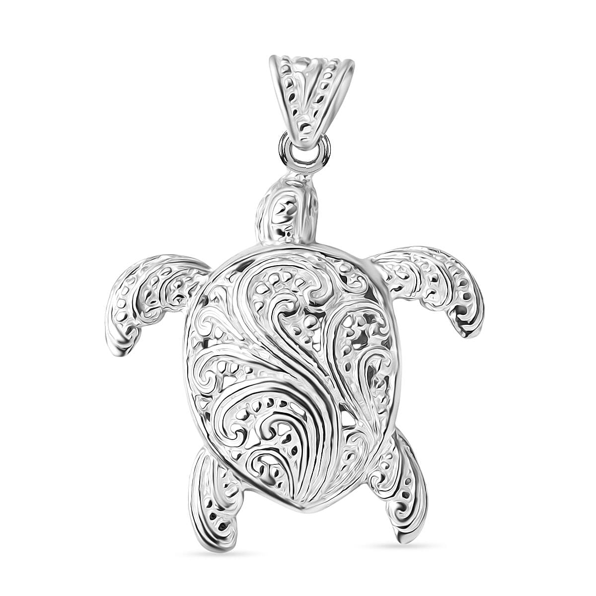 Royal Bali Collection Sterling Silver Turtle Pendant, Silver Wt. 7.90 Gms.