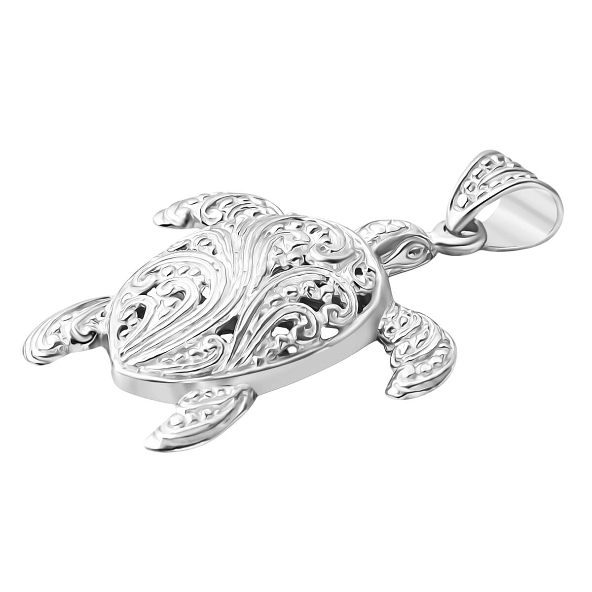 Royal Bali Collection Sterling Silver Turtle Pendant, Silver Wt. 7.90 Gms.