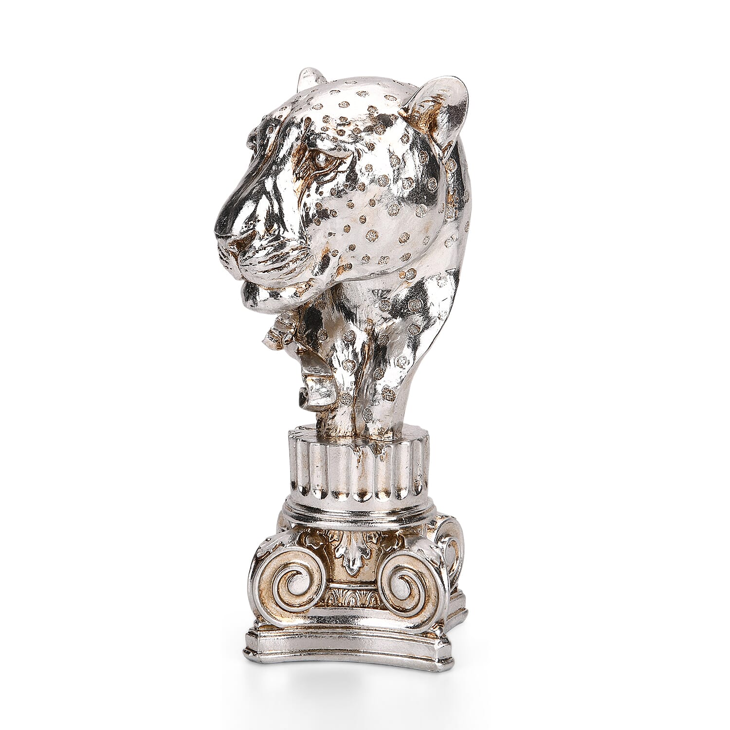 Bliss - Beyond Hand Crafted Silver Foil Panther Head (12 x 10 x 26 cm)