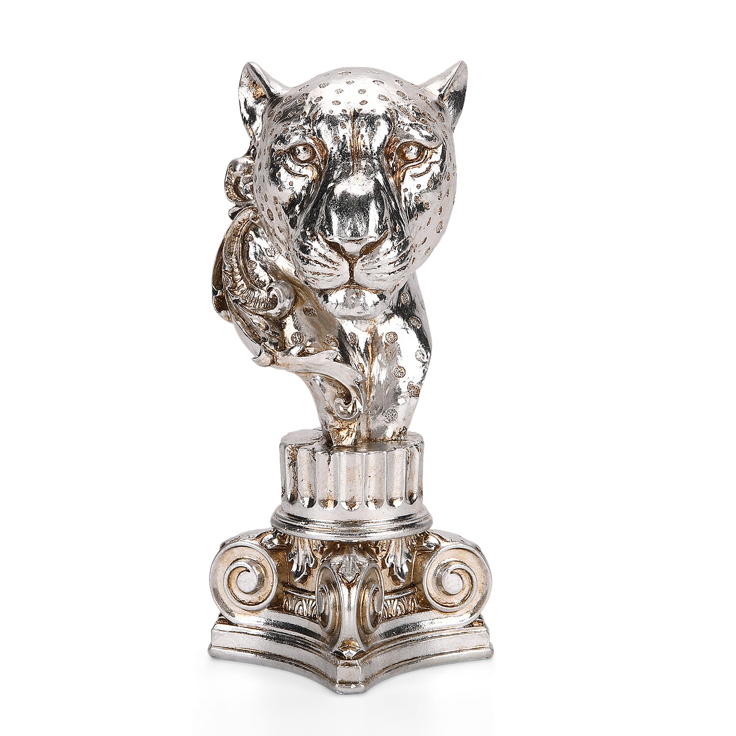 Bliss - Beyond Hand Crafted Silver Foil Panther Head (12 x 10 x 26 cm)