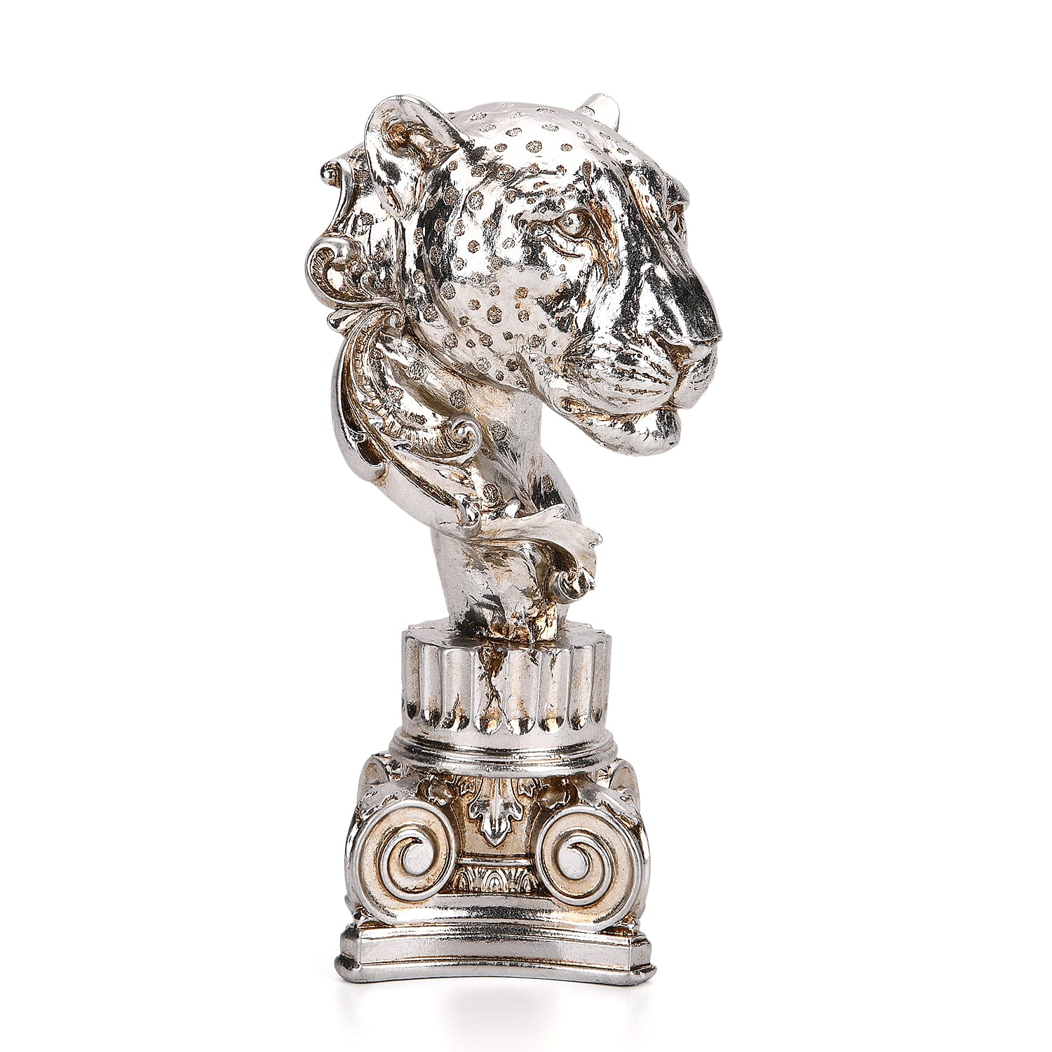 Bliss - Beyond Hand Crafted Silver Foil Panther Head (12 x 10 x 26 cm)